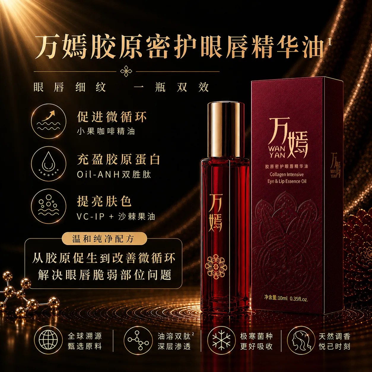 万嫣胶原密护眼唇精华油产品视觉